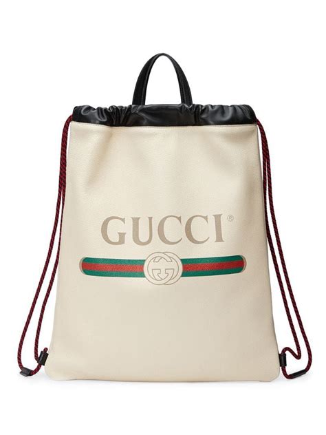 gucci drawstring backpack white|Gucci bag backpack women's.